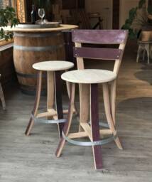 "Bar Stool Made Of Wine Barrel Staves ""Concave" - thumbnail 1