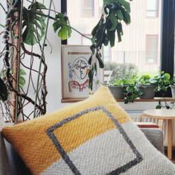 Set Of 2 Handwoven Carpathian Wool Pillows, Scandinavian Decorative Throw Cushion Covers, Rustic Woven Orange Christmas Gift - thumbnail 3