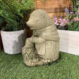 Stone Garden Wind in The Willow Hedgehog Watering Can Concrete Statue Ornament - thumbnail 3