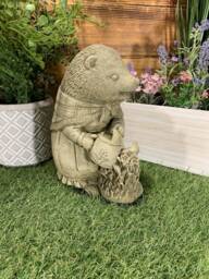 Stone Garden Wind in The Willow Hedgehog Watering Can Concrete Statue Ornament - thumbnail 1