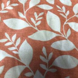 2 X Fryetts Rene Burnt Orange Cream Trailing Leaf Cotton Pillow Scatter Cushion Covers - thumbnail 2