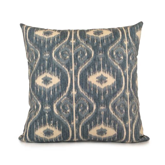 Blue & Ivory Magnolia Home Fashions Bali Yacht Ikat Pillow Cover, Cotton Blend Decorative Throw Pillow Cover, Accent Pillow, Cushion - image 1
