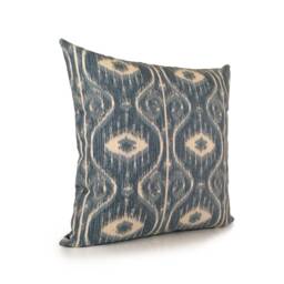 Blue & Ivory Magnolia Home Fashions Bali Yacht Ikat Pillow Cover, Cotton Blend Decorative Throw Pillow Cover, Accent Pillow, Cushion - thumbnail 2