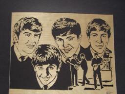The Beatles, American Debut On The Ed Sullivan Show, Hand Cut Wooden Portrait Art