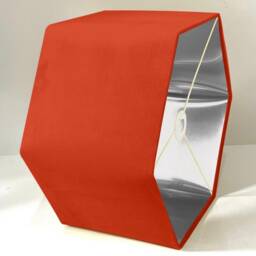 New Luxury Premium Quality Pumpkin Orange Hexagon Velvet Lamp Shade Pendant Light With Metallic Lining - thumbnail 2