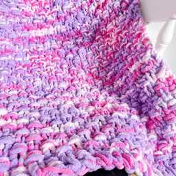 Multicoloured Chenille Baby Blanket - Hand Knitted Pram Colourful Gift Or Toddler UK - thumbnail 2