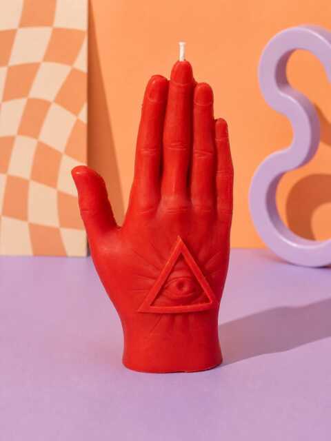 Mantra Hand Candle All-Natural Soy Wax, Third Eye Design - image 1