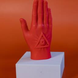 Mantra Hand Candle All-Natural Soy Wax, Third Eye Design - thumbnail 3