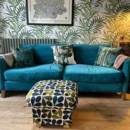 Handcrafted Storage Footstool Voyage Maison Fabric Ottoman Hassock Seat Floral Hermione Patrice - thumbnail 4
