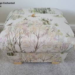 Handcrafted Storage Footstool Voyage Maison Fabric Ottoman Hassock Seat Floral Hermione Patrice - thumbnail 3