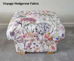 Handcrafted Storage Footstool Voyage Maison Fabric Ottoman Hassock Seat Floral Hermione Patrice - thumbnail 1