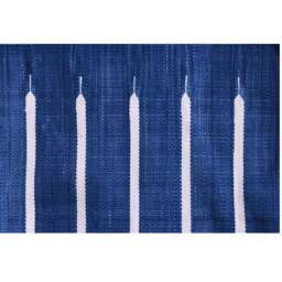 Handmade Cotton Striped Rug Blue Stone Washed Kilim Dhurrie - thumbnail 4