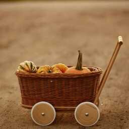 Handcrafted Wicker Pram Toy Stroller Wagon, Storage - thumbnail 3