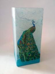 Glass Table Lamp, Peacock Design Christmas, Birthday, Wedding, Anniversary, Housewarming - thumbnail 1