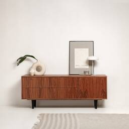 "Sideboard, Tv Cabinet, Stand Walnut Veneer 4 Drawers & Doors ""Veronica" - thumbnail 2