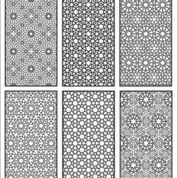 6 Arabic Room Divider, Set # 5 Privacy Screen, Wall Hanging, Decorative Panel, Laser, Cnc, Plasma, Cricut - Cdr, Svg, Dxf, Ai, Eps, Jpg - thumbnail 3