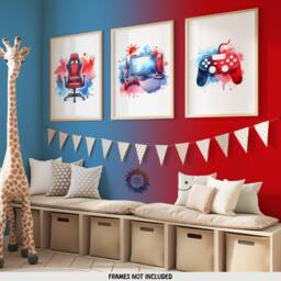 Gaming Posters - Set Of 3 Gamer Prints - Game Bedroom Decor Gift For Gamers Room Retro Video Wall Art Print Boys Gifts - thumbnail 2