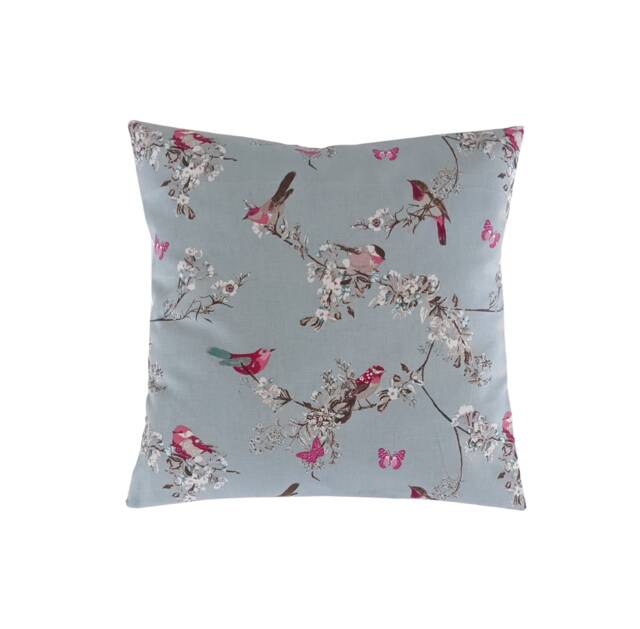 "Duckegg Blue Pink Birds & Butterflies Cushion Cover 14"" 16"" 18"" 20" - image 1