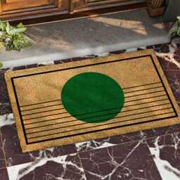 Emerald Sun Doormat - Linear Pattern Porch Decor Natural Coir Modern Sign - thumbnail 2
