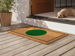 Emerald Sun Doormat - Linear Pattern Porch Decor Natural Coir Modern Sign - thumbnail 1