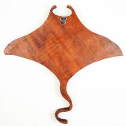 Manta Ray Sculpture, Wooden Statue, Wood Wall Art, Carving, Marine Life, Beach Office Decor, Natural Piece, Birthday Gift - thumbnail 4