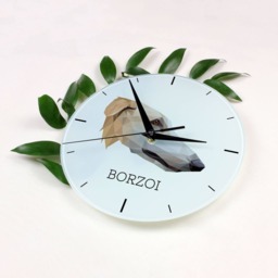 A Clock With A Borzoi, Russian Wolfhound Dog. New Collection The Geometric Dog - thumbnail 2