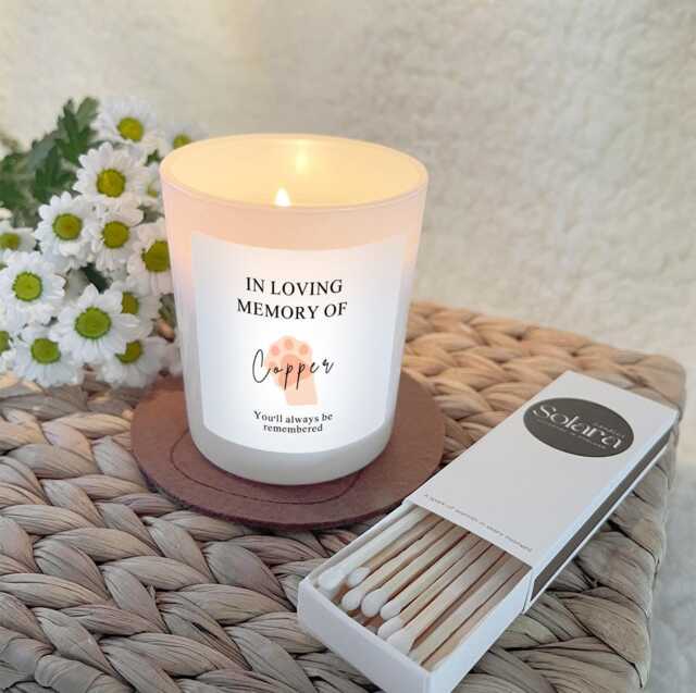Personalised Pet Memorial Candle, Soy Wax Loss Gift, Remembrance in Loving Memory Bereavement - image 1