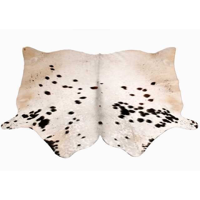 Black & White Cowhide Rug Natural Hair-On Leather Area Rug - image 1