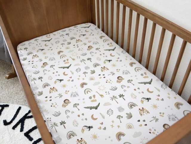 Little Doodle Safari, Bedding, Duvet Covers, Fitted Sheets, Safari Giraffe Lion Rainbows, Kids Bedding - image 1