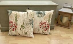 Floral Linen Throw Pillow Cover Country Wildflower Design, 16 - thumbnail 1