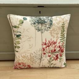 Floral Linen Throw Pillow Cover Country Wildflower Design, 16 - thumbnail 3