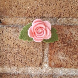 Heart & Rose Wall Hanging, Girls Room, Bedroom, Nursery, Shabby Chic, Felt Hearts, Pink Grey Decor, Valentines - thumbnail 2