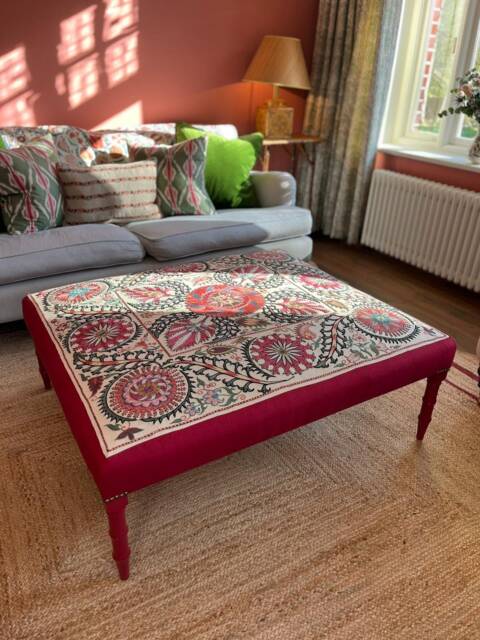 Bespoke Suzani Bamboo Ottoman - image 1
