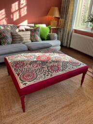 Bespoke Suzani Bamboo Ottoman - thumbnail 1