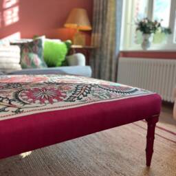 Bespoke Suzani Bamboo Ottoman - thumbnail 3