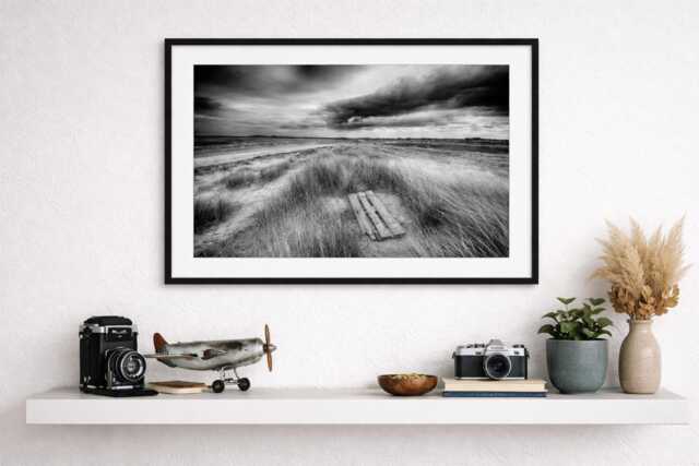 Driftwood, Norfolk Beach, Art, Black & White Print, Wall Photography, Poster - image 1