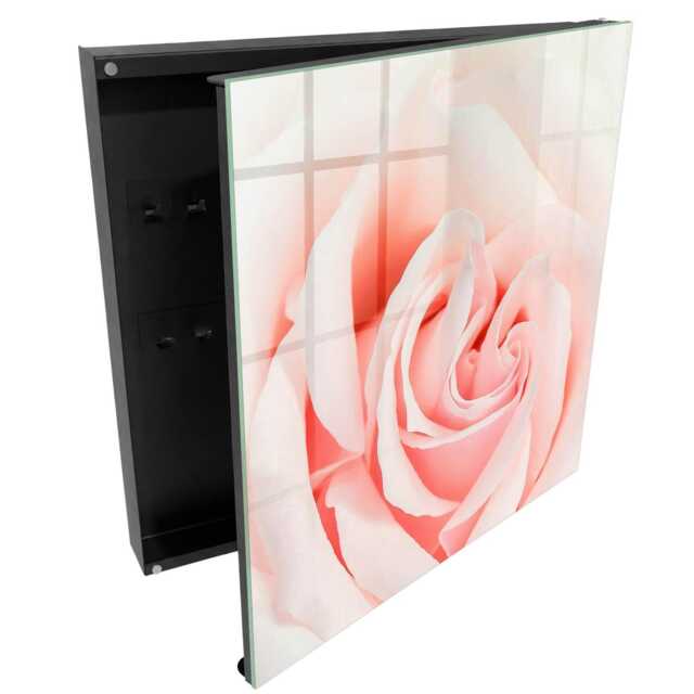 Romantic Rose Wall Mounted Key Cabinet, Pink Box For Wall, Minimalist Flowers & Plants, Lovers Of Nature Subtle Beauty - image 1