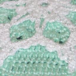 Crocheted Snowflake Afghan Blanket Light Green Yarn - thumbnail 3