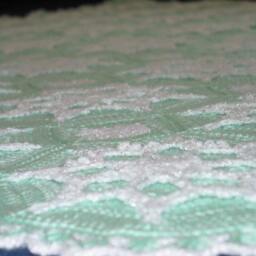 Crocheted Snowflake Afghan Blanket Light Green Yarn - thumbnail 2