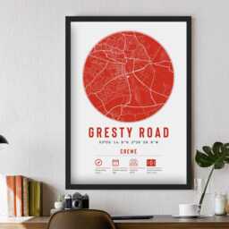 Crewe Alexandra Fc Gresty Road Minimalist Map Prints & Frames - Railwaymen F.c. Memorabilia Gift Decor Dad Granddad Uncle Brother Football - thumbnail 3