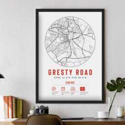 Crewe Alexandra Fc Gresty Road Minimalist Map Prints & Frames - Railwaymen F.c. Memorabilia Gift Decor Dad Granddad Uncle Brother Football - thumbnail 2