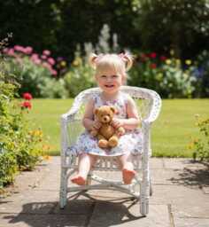 Wicker Chair, Rattan Toddler Kids Wicker Armchair, Child Furniture, Baby - thumbnail 1