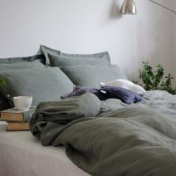 Green Bedding Duvet Cover & Pillowcases, Handmade Of High Quality 100% Linen, Single, Twin, Double, Full, Queen, Kin, G Custom Sizes - thumbnail 2