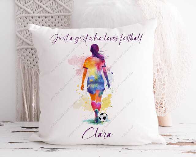 Football Cushion, Pillow, For Her, Gift, Football, Girls Football, Girl, Gift Female Footballer - image 1