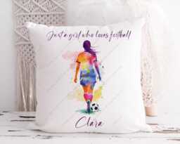 Football Cushion, Pillow, For Her, Gift, Football, Girls Football, Girl, Gift Female Footballer - thumbnail 1