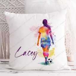 Football Cushion, Pillow, For Her, Gift, Football, Girls Football, Girl, Gift Female Footballer - thumbnail 2