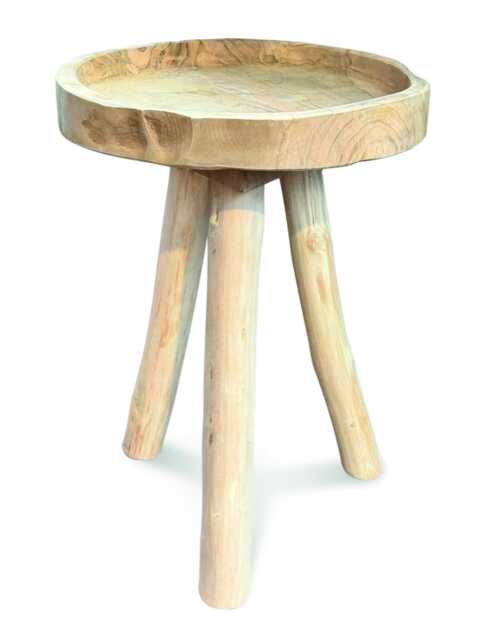 Teak Three Leg Circular Tray Top Lamp Table 40cm - image 1