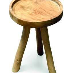 Teak Three Leg Circular Tray Top Lamp Table 40cm - thumbnail 4