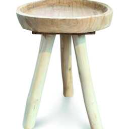 Teak Three Leg Circular Tray Top Lamp Table 40cm - thumbnail 3