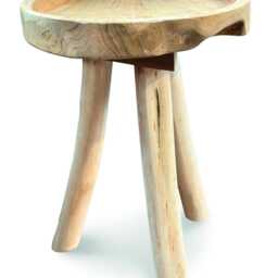 Teak Three Leg Circular Tray Top Lamp Table 40cm - thumbnail 2